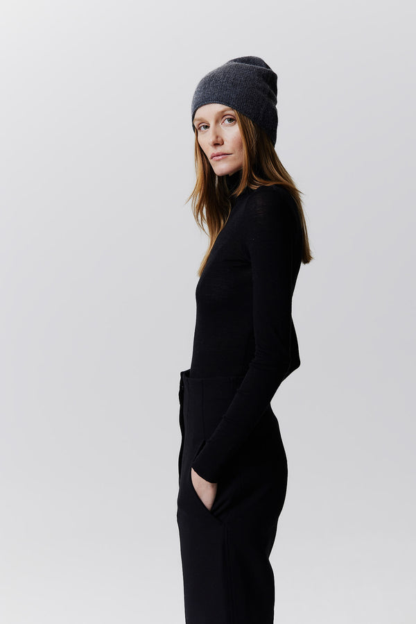 Prinz Berlin Kaschmir Beanie Fine Knit Graphit Kostenlose Rückgabe