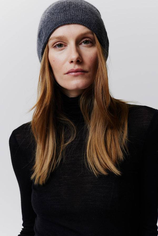 Prinz Berlin Kaschmir Beanie Fine Knit Graphit Kostenlose Rückgabe