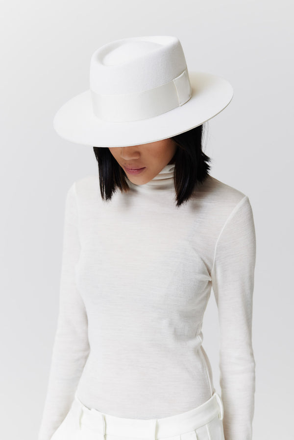 Prinz Berlin Merino 344 Hut Short Brim Weiß Nur für heute