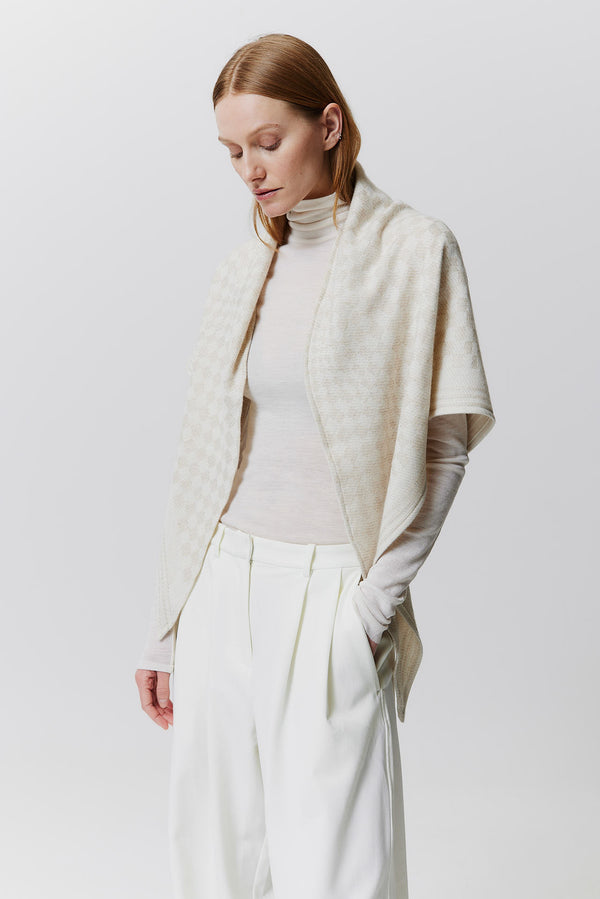 Prinz Berlin Kaschmir Triangle Jacquard Weiß Discount Store für neue Produkte