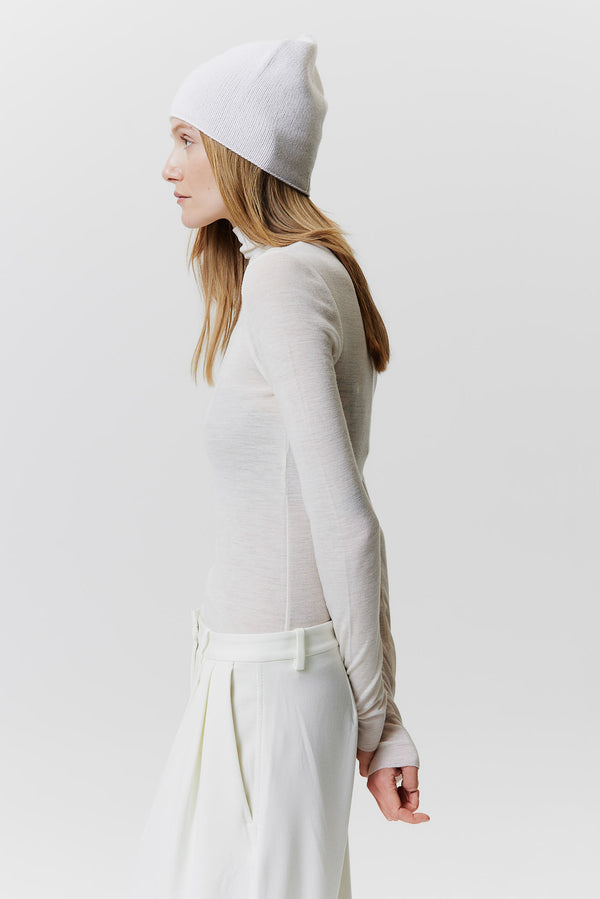 Prinz Berlin Kaschmir Beanie Fine Knit Off-White 50% Rabatt mit kostenlosem Versand