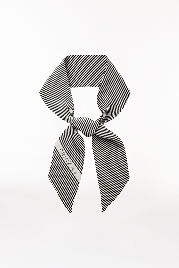 Prinz Berlin Seidenbandeau Stripes in Off-White Clearance-Verkauf