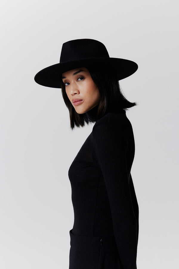 Prinz Berlin Merino Fedora Hut Classic Brim Schwarz Speichern exportieren