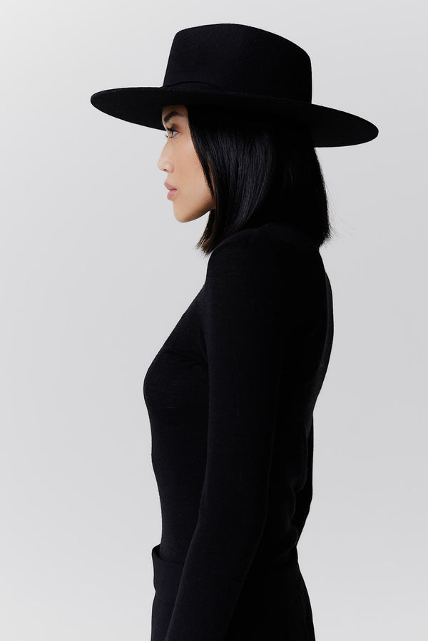 Prinz Berlin Merino Fedora Hut Classic Brim Schwarz Speichern exportieren