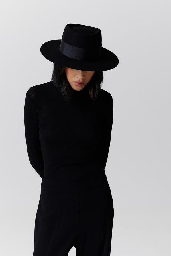 Prinz Berlin Merino 344 Hut Short Brim Schwarz Im Verkauf