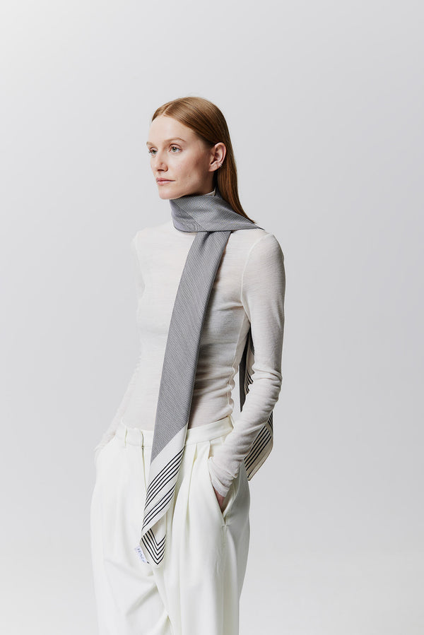 Prinz Berlin Seidentuch Stripes 123 Off-White zollfrei