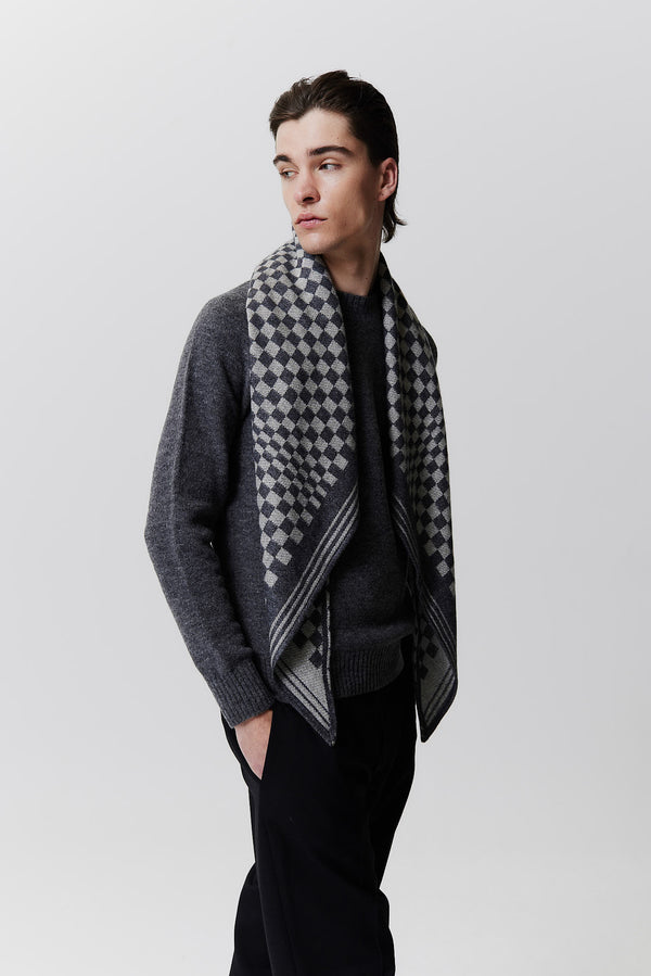 Prinz Berlin Kaschmir Triangle Jacquard Schwarz 2025