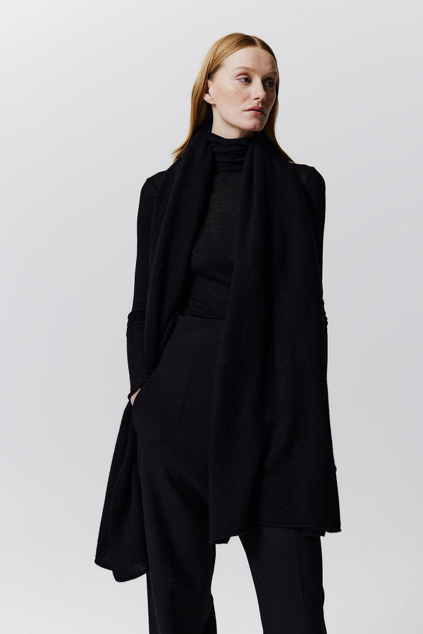 Prinz Berlin Kaschmir Schal Fine Knit Schwarz Outlet