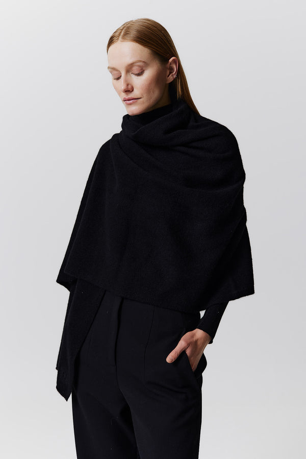 Prinz Berlin Kaschmir Schal Fine Knit Schwarz Outlet