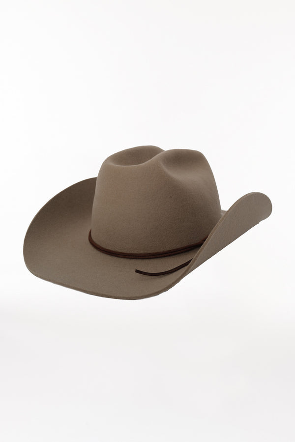 Prinz Berlin Merino Cowboy Hut Lifted Brim Taupe Fabrikverkauf