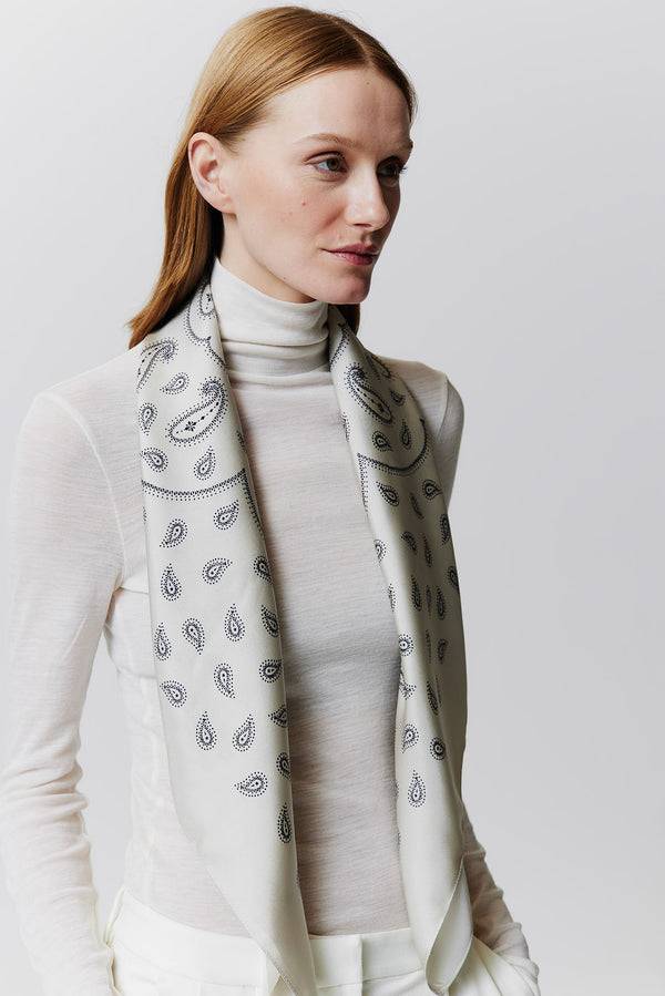 Prinz Berlin Seidentuch Paisley 90 Off-White Blitzverkäufe
