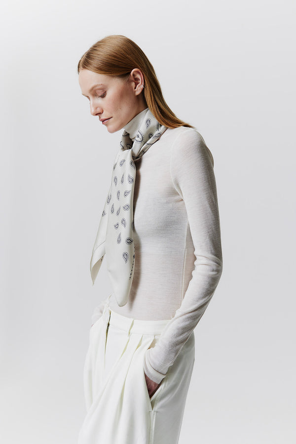 Prinz Berlin Seidentuch Paisley 90 Off-White Blitzverkäufe