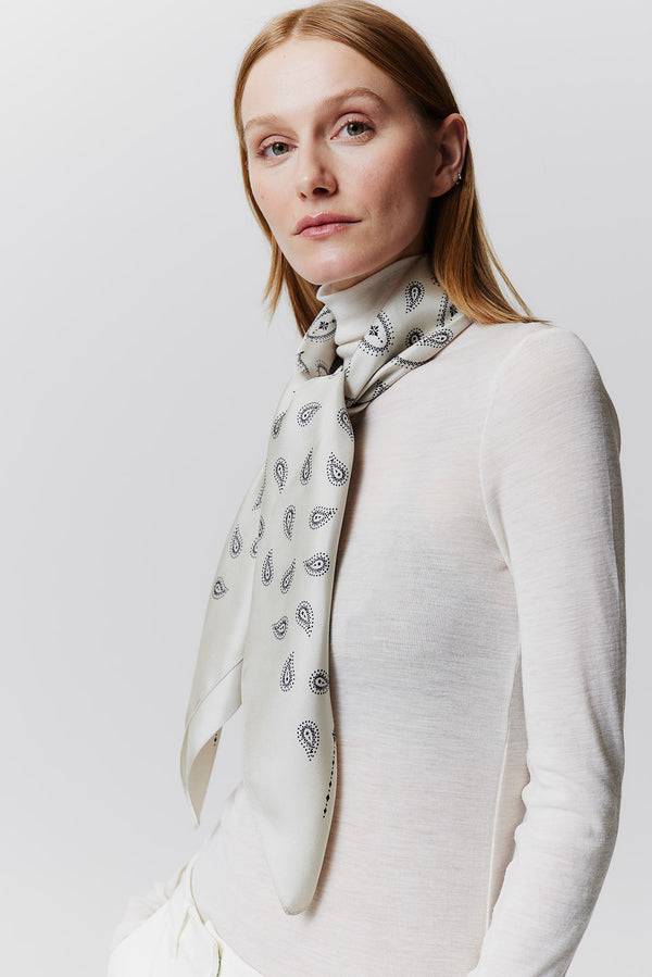 Prinz Berlin Seidentuch Paisley 90 Off-White Blitzverkäufe