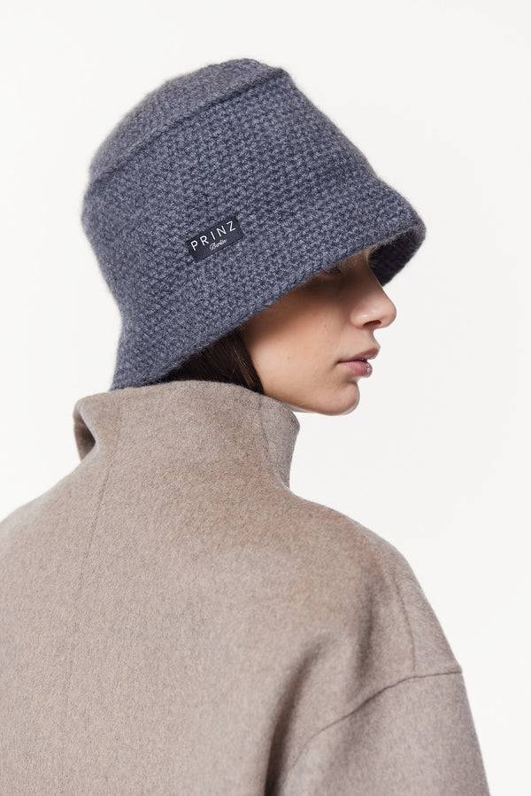 Prinz Berlin Kaschmir Bucket Hat Hand Crochet Grau Osterangebot