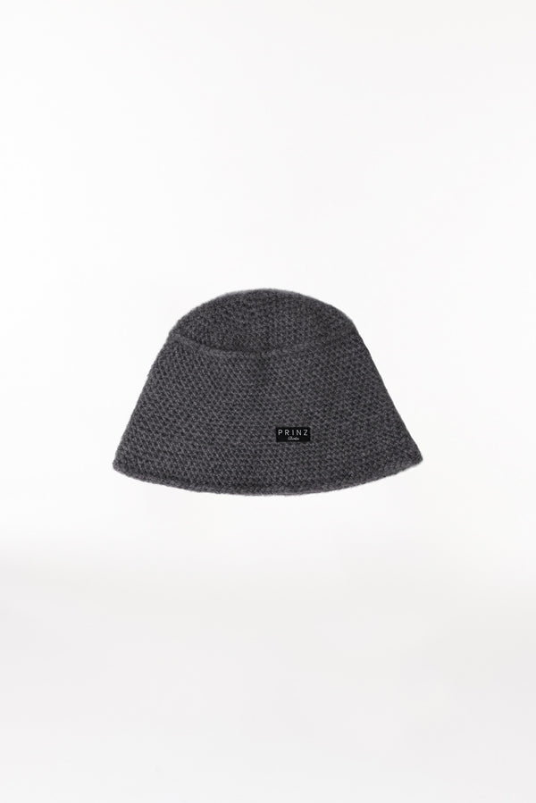 Prinz Berlin Kaschmir Bucket Hat Hand Crochet Grau Osterangebot