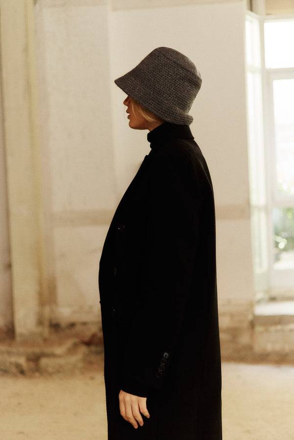Prinz Berlin Kaschmir Bucket Hat Hand Crochet Grau Osterangebot