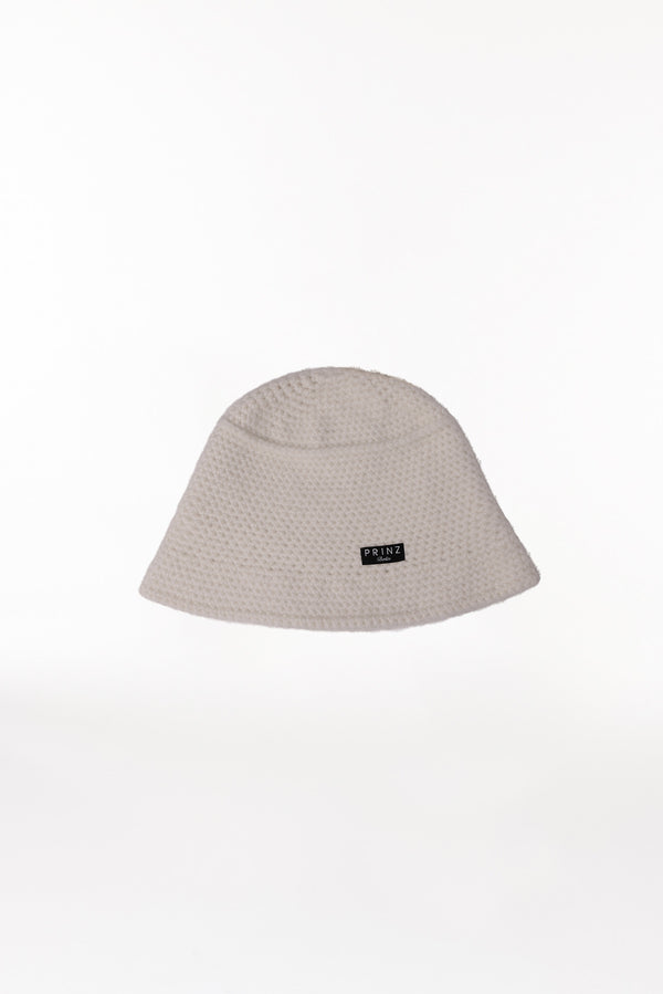 Prinz Berlin Kaschmir Bucket Hat Hand Crochet Weiß Vatertagsangebot