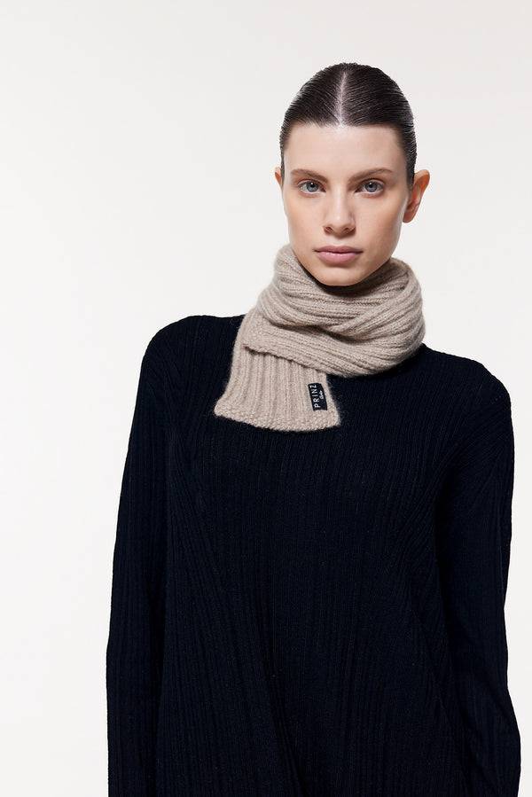 Prinz Berlin Kaschmir Kurzschal Hand Knit Beige Lagerräumung