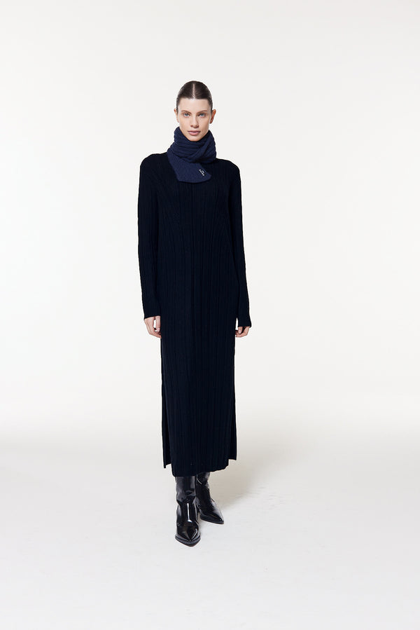 Prinz Berlin Kaschmir Kurzschal Hand Knit Dunkelblau Heißer Verkauf