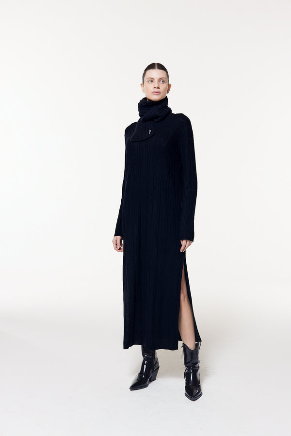 Prinz Berlin Kaschmir Kurzschal Hand Knit Schwarz Neueste Mode