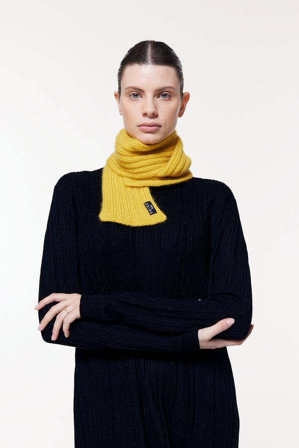 Prinz Berlin Kaschmir Kurzschal Hand Knit Gelb Exklusive Angebote