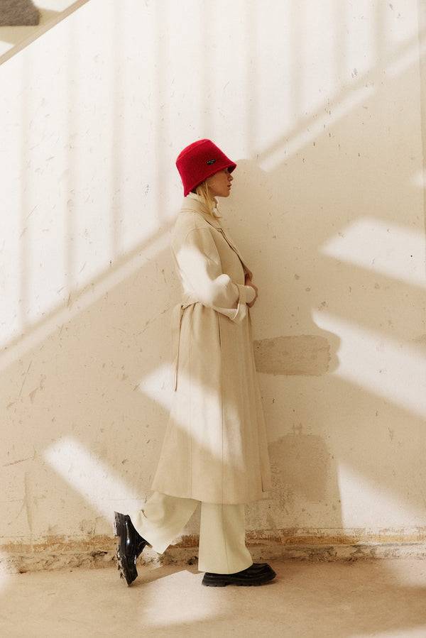 Prinz Berlin Kaschmir Bucket Hat Hand Crochet Rot Neuheiten