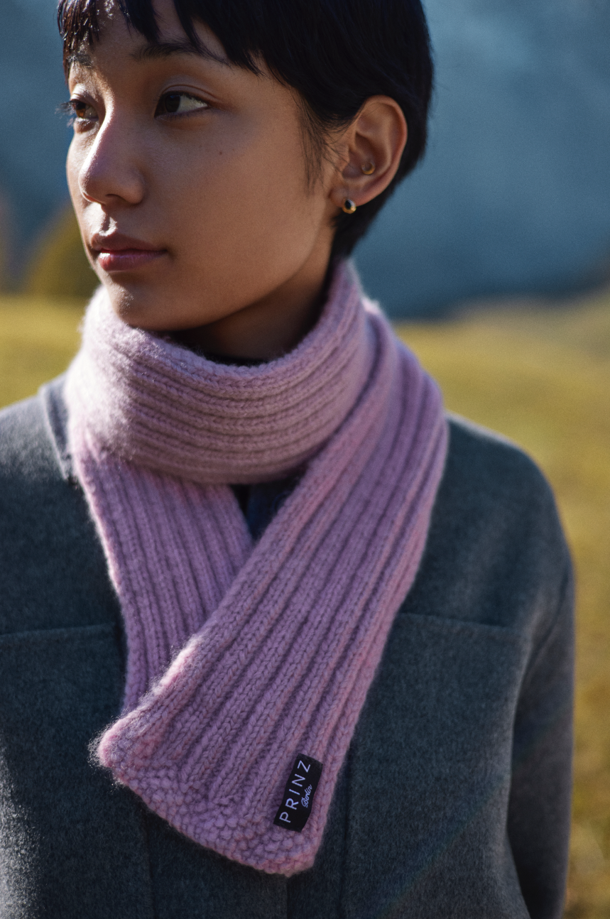 Prinz Berlin Kaschmir Kurzschal Hand Knit Rosa Räumungsverkauf