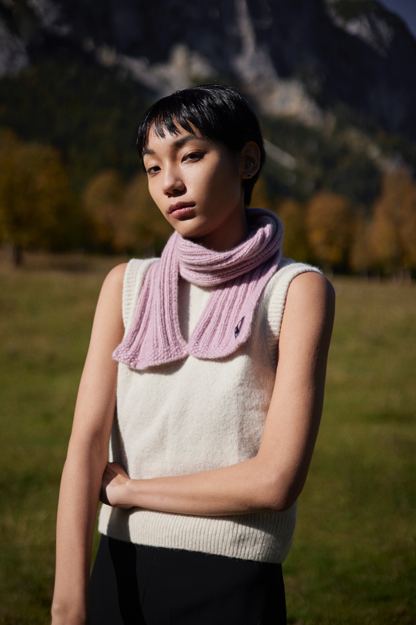 Prinz Berlin Kaschmir Kurzschal Hand Knit Rosa Räumungsverkauf