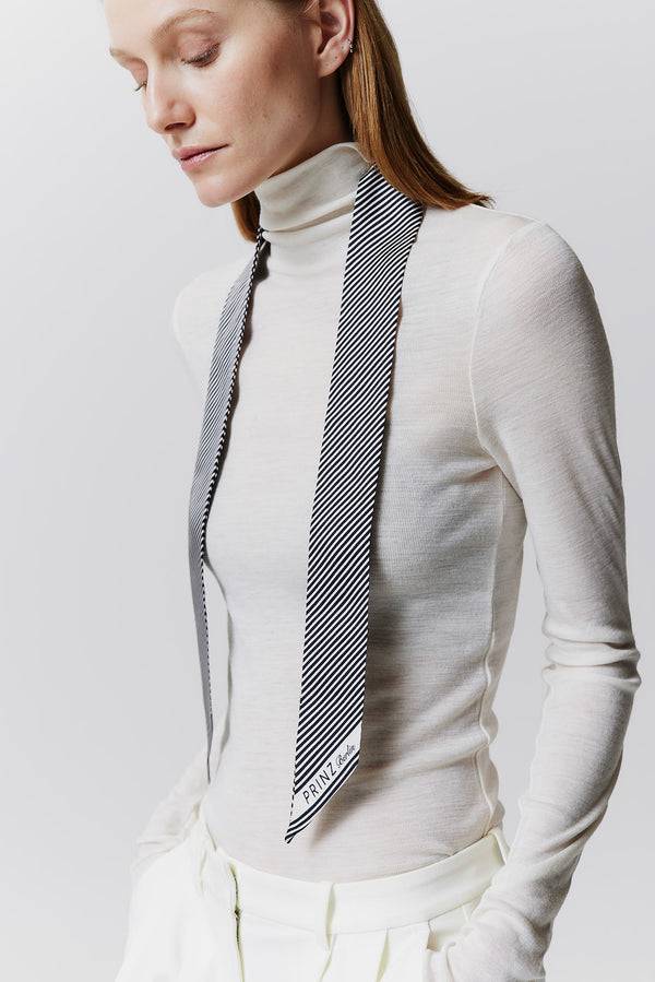 Prinz Berlin Seidentwilly Stripes in Off-White Tägliche Deals