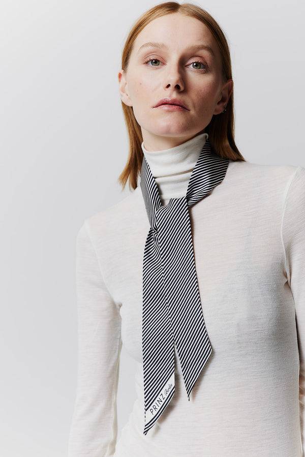 Prinz Berlin Seidentwilly Stripes in Off-White Tägliche Deals