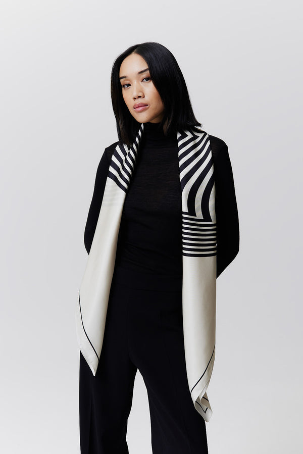 Prinz Berlin Seidentuch Swirl 123 Off-White Tiefpreis