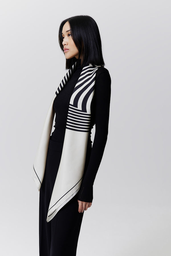 Prinz Berlin Seidentuch Swirl 123 Off-White Tiefpreis