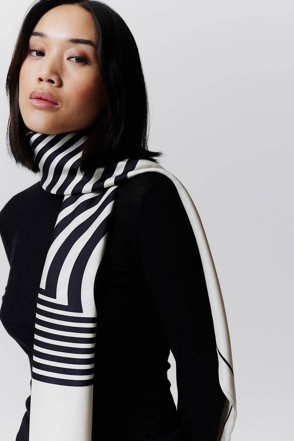 Prinz Berlin Seidentuch Swirl 123 Off-White Tiefpreis