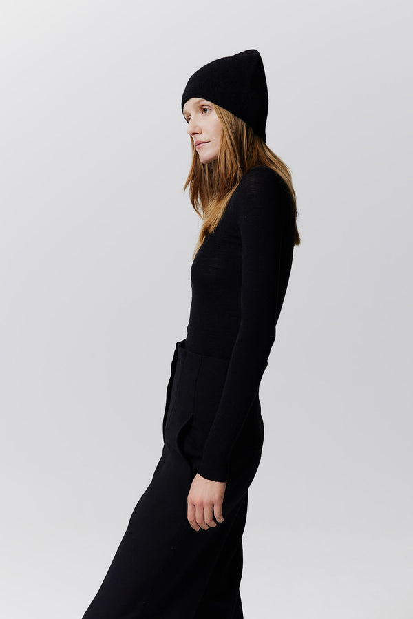 Prinz Berlin Kaschmir Beanie Fine Knit Schwarz Letzte 2 Tage
