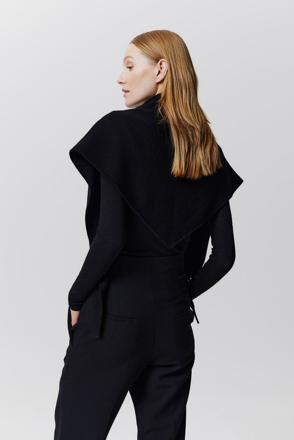 Prinz Berlin Kaschmir Triangle Fine Knit Schwarz Letzter Tag