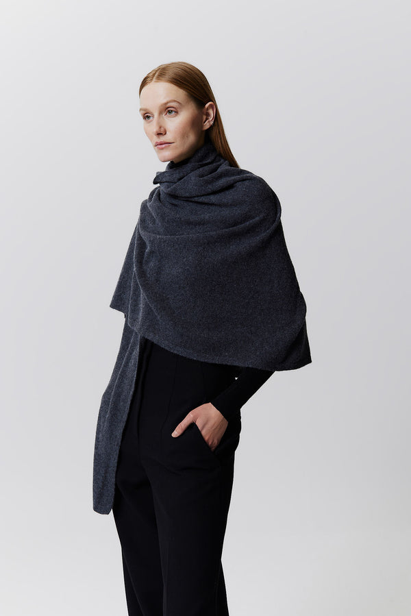 Prinz Berlin Kaschmir Schal Fine Knit Graphit Bis zu 50% Rabatt