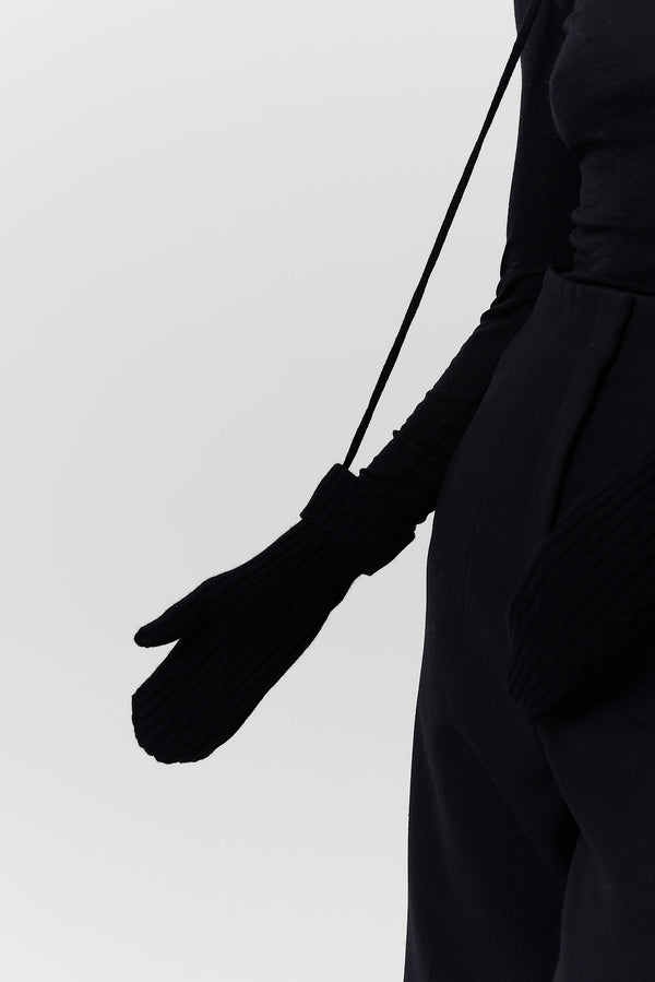 Prinz Berlin Kaschmir Mittens Rib Knit Schwarz Bis zu 60% Rabatt