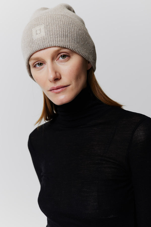 Prinz Berlin Kaschmir Beanie Classic Knit Beige Sonderangebot der Fabrik