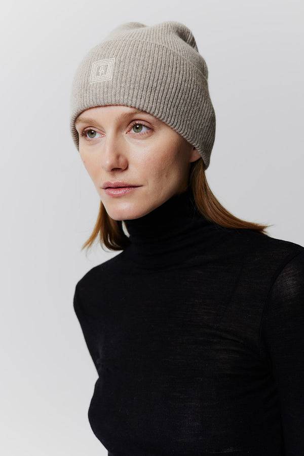 Prinz Berlin Kaschmir Beanie Classic Knit Beige Sonderangebot der Fabrik