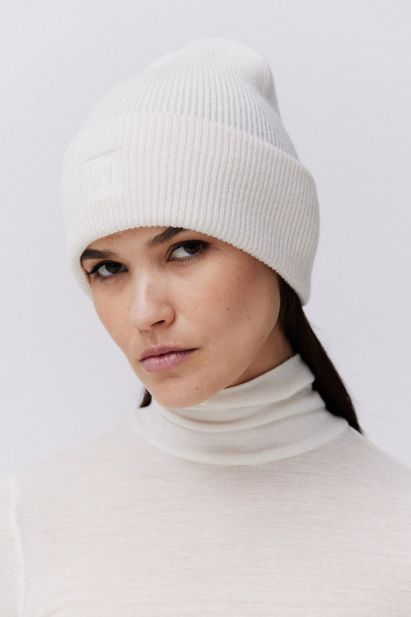 Prinz Berlin Kaschmir Beanie Classic Knit Off-White Bis zu 55% Rabatt