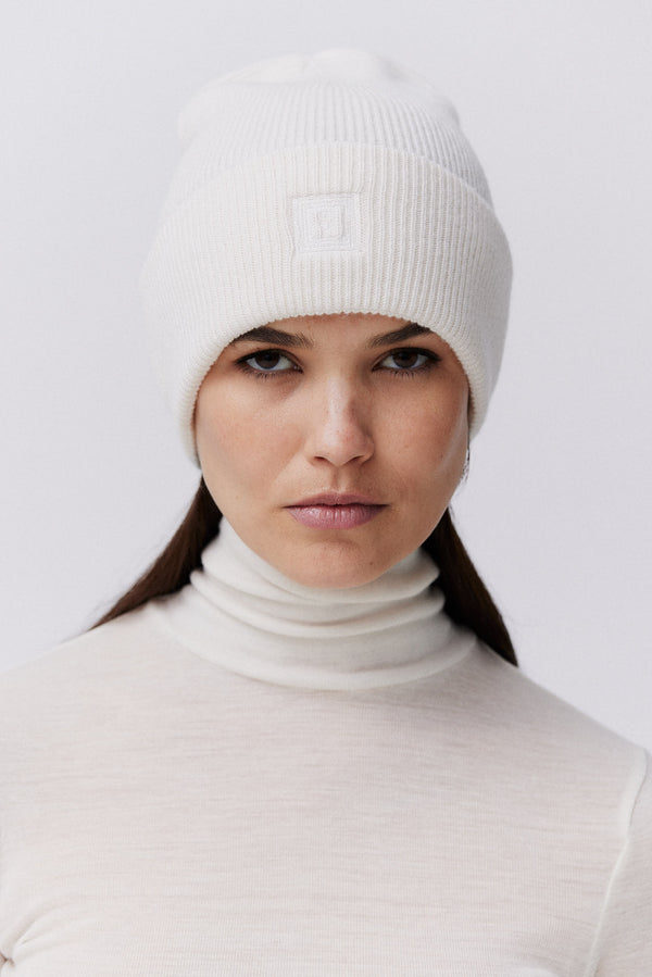 Prinz Berlin Kaschmir Beanie Classic Knit Off-White Bis zu 55% Rabatt