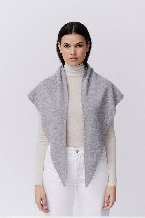 Prinz Berlin Kaschmir Triangle Fine Knit Hellgrau Discount Store für neue Produkte