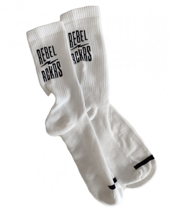 Rebel Rockers Font Sneaker Sock white 2025