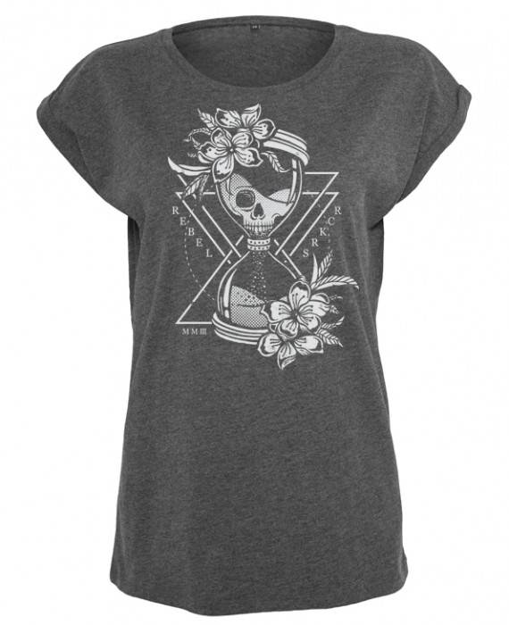 Rebel Rockers Hourglass Girl Loosefit Tee dark greyheather Tägliche Deals