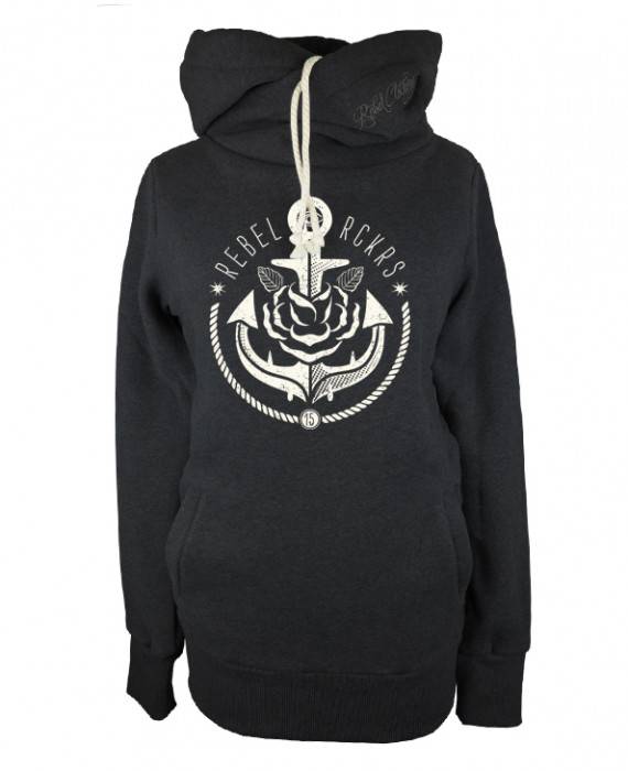 Rebel Rockers Anchor Rose Twisted Hooded Kostenlose Rückgabe