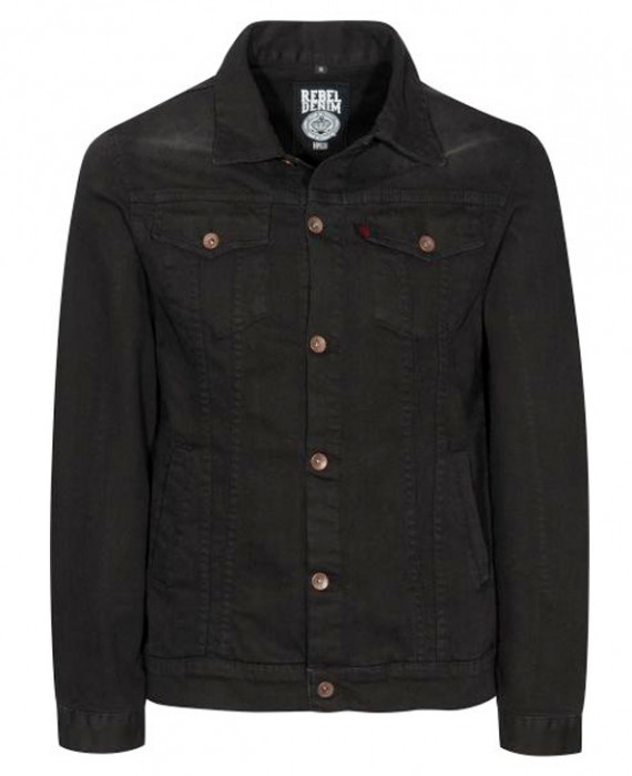 Rebel Rockers Jeans Jacke blk Speichern exportieren