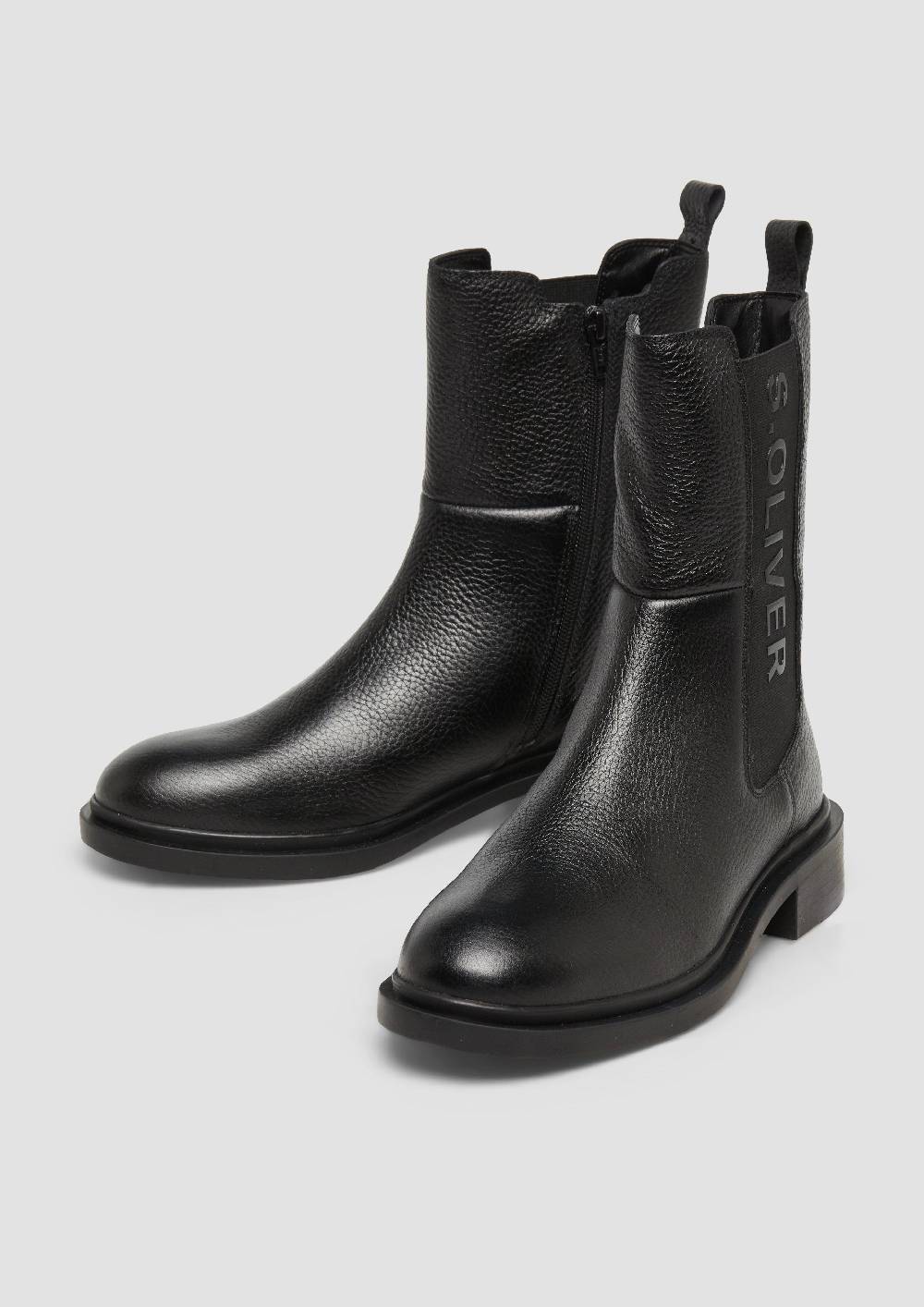 S.Oliver Stiefel aus Rindsleder mit Logo-Detail Letzte 2 Tage