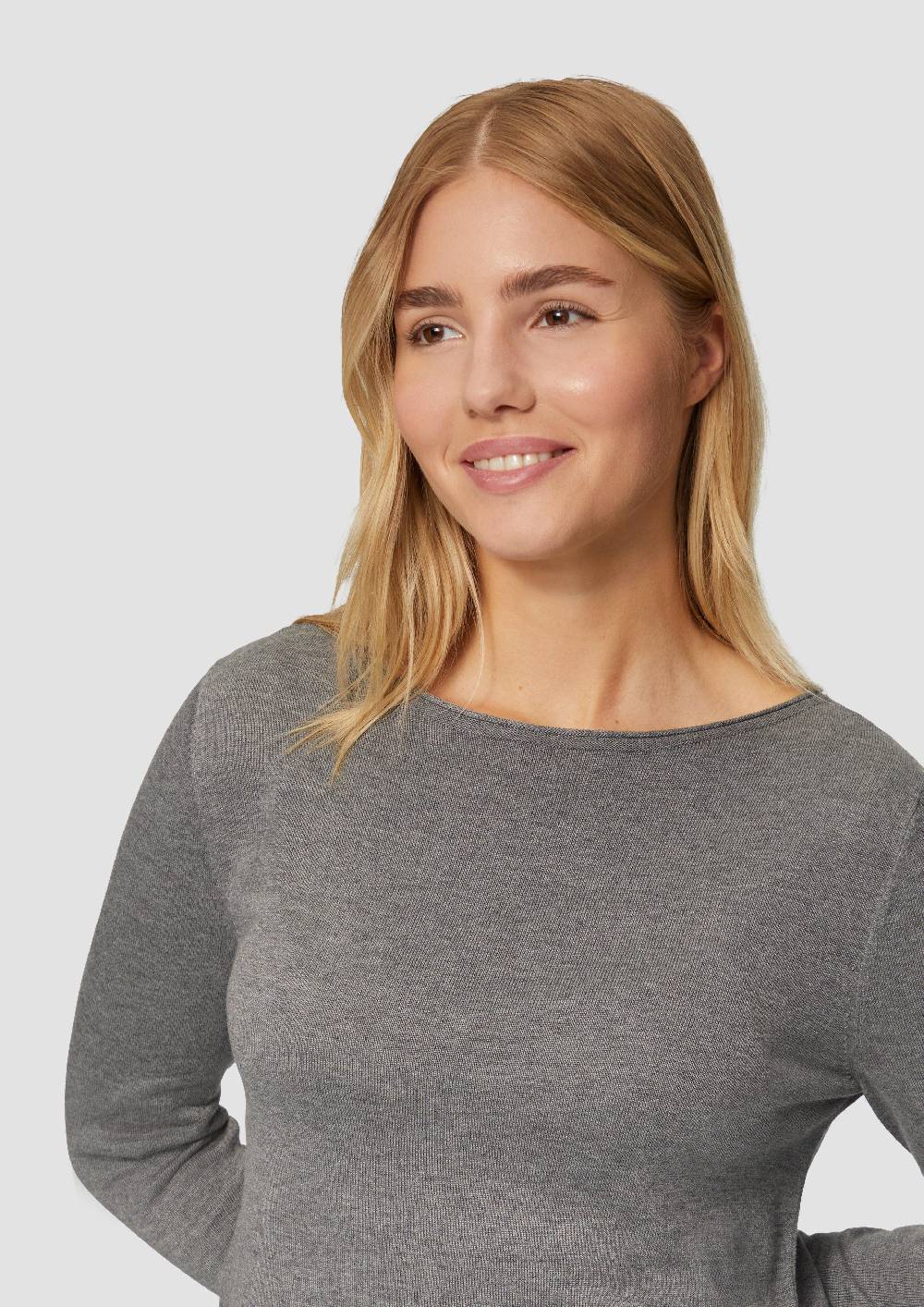 S.Oliver Leichter Feinstrickpullover mit Rollkante Lagerräumung