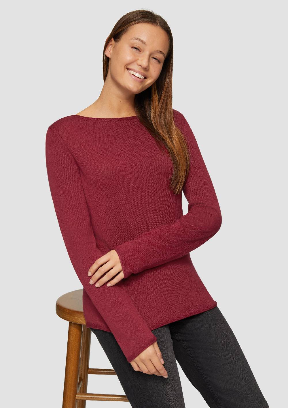 S.Oliver Leichter Feinstrickpullover mit Rollkante Neueste Mode