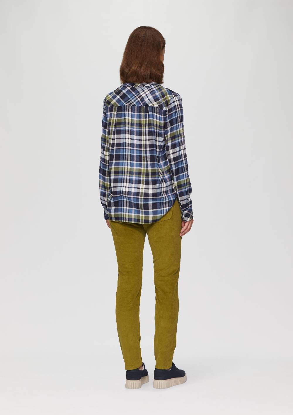 S.Oliver Karierte Bluse aus Viskosemix und Krempel-Detail Zeitlich begrenztes Angebot